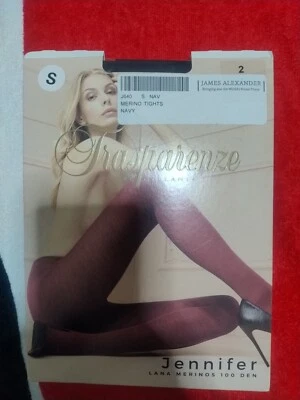 Medias Trasparenze Jennifer 100 Den 60 % lana merino, talla pequeña/2 en azul marino Foto 1 de 4