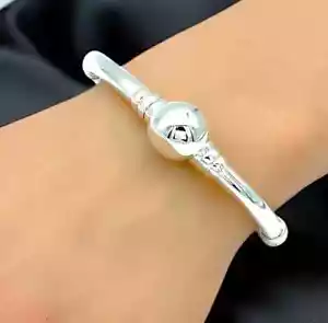 6.5" CLASSIC CAPE COD BALL 925 STERLING SILVER BANGLE BRACELET LIGHTWEIGHT 1540 - Picture 1 of 5