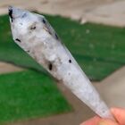 45G  Natural black moonstone Crystal Single-End Terminated Wand Point Healing