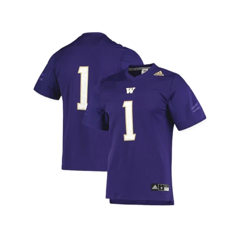 Adidas Men's Washington Huskies NCAA Football Jersey Purple / Gold Size L, 3XL Cover