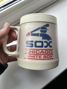 Vintage 1984 MLB Chicago White Sox Budweiser Thermo Serv Kunststoff Bierkrug Tasse - Bild 1 von 4