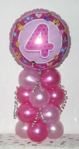 ETÀ 4 - QUATTRO - 4° COMPLEANNO PALLONCINO DECORAZIONE TAVOLO ESPOSITORE - NO ELIO NECESSARIO - Foto 1 di 3