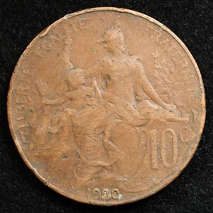 France 10 Centimes 1920, Coin, Inv#F049 - Picture 1 of 2