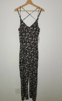 Macacão Feminino Bisou Bisou Preto Off White Bronzeado Sem Mangas Perna Larga Tamanho 16 Novo com etiquetas - Imagem 1 de 4