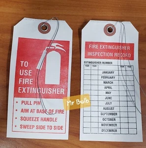 Fire Extinguisher waterproof tear proof Inspection Tag 25pk 4 year 2 5/8 x 5 1/4 - Picture 1 of 1