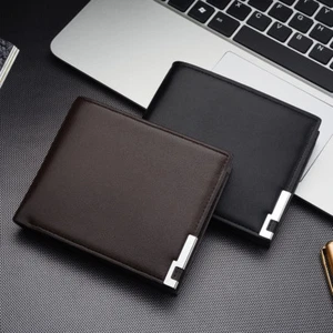 Men's Leather Wallet Credit Card Holder Bifold ID Cash Trifold Purse Clutch - Picture 1 of 16