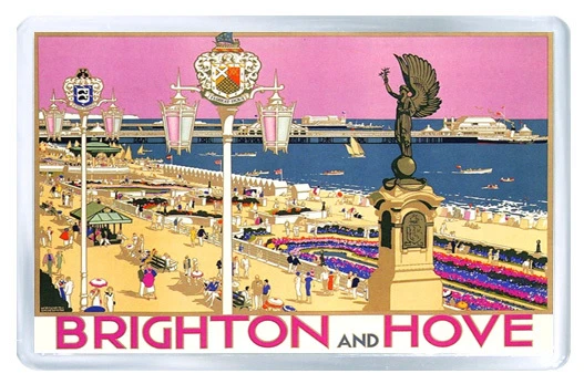 Brighton And Hove Vintage Repro Fridge Magnet Souvenir Calamita Frigorifero