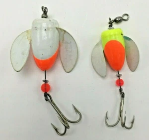 PROPELLER FISHING LURES YELLOW AND ORANGE QTY=2 - Picture 1 of 4