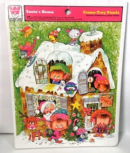 Vintage 1974 Whitman SANTA'S HOUSE and Elves Elf Giordano Frame Tray Puzzle 4505 - Picture 1 of 5