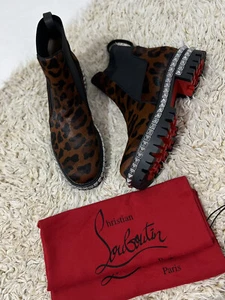 Christian Louboutin By The River Leopard Boots New Size 40 - Picture 1 of 10