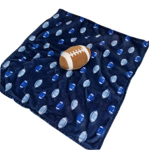 Football Carter's Navy Blue Lovey Lovie Security Decke Plüsch Braun Sport - Bild 1 von 6