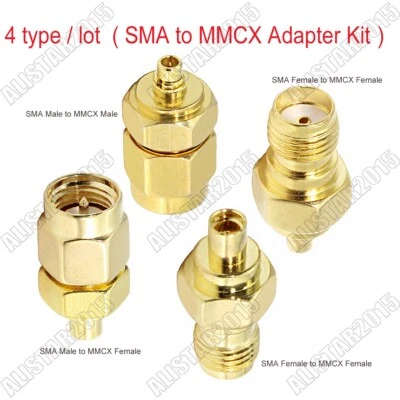 4 Type/Lot SMA to MMCX Type Male Plug Female Jack Adapter RF Coax Connector Kit - Image 1 of 4