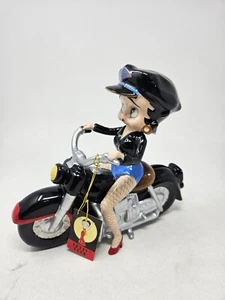 BETTY BOOP CERAMIC FIGURINE PIGGY BANK WESTLAND SHOPPER BETTY ON MOTORCYCLE - Picture 1 of 13