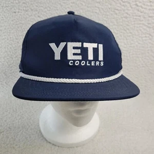 YETI Coolers Hat Cap Navy Blue Rope Snap Back Adjustable Adult Size Trucker - Picture 1 of 7