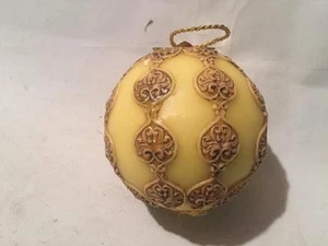 Antiguo De Colección Alemania Occidental CERA Árbol de Navidad Amarillo Adorno Raro Hecho a Mano - Imagen 1 de 1