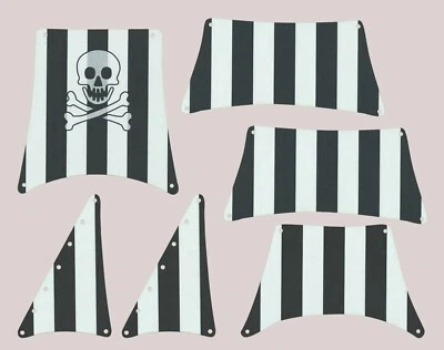 Segel Set 6286 Schwarz Weiß mit doppelseitigem Druck Segel Piraten Ship Schiff