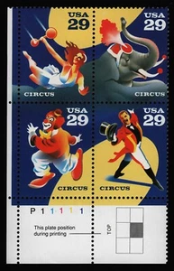 #2753a 29c Circus, Plate Block [P11111 UL] Mint **ANY 5=FREE SHIPPING** - Picture 1 of 1