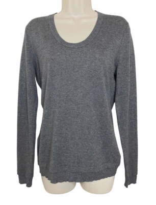 Suéter Pullover Ligero Cuello Redondo Para Mujer NHBT Talla S Gris Algodón Clásico Foto 1 de 4
