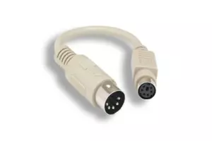 6 Inch DIN5 Male to Mini DIN6 PS/2 Female Keyboard Adapter Converter Cable - Picture 1 of 12