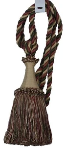 Conso Duke 11808 N10 GREEN TERRACOTTA SHELL Drapery Curtain 8" Tassel Tieback - Picture 1 of 2