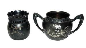 Nuevo Amsterdam Silver Co Pairpoint Crema Azúcar Tazas Cuádruple Plateado 515 - Imagen 1 de 15