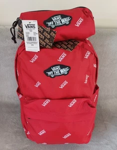 New VANS Backpack Rucksack Pencil Pouch Kids Set School Girls Boys Red White - Picture 1 of 12