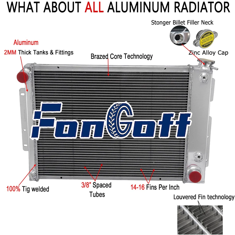 Fit 1967 1968 1969 Chevy Camaro Pontiac Firebird #CC370 3-Row Aluminum Radiator Foto 1 de 4