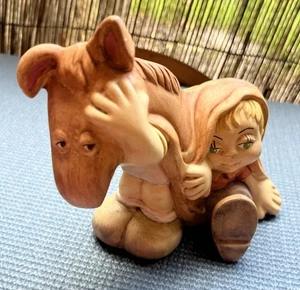 Belén de Navidad de cerámica pintado a mano caballo y ojo verde niño 1975 - Imagen 1 de 18