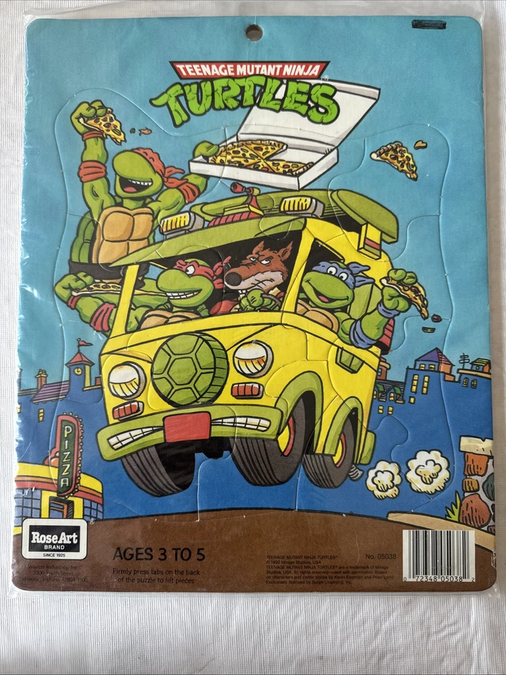 Vintage Teenage Mutant Ninja Turtles Puzzles RoseArt 1990 - Set of 3