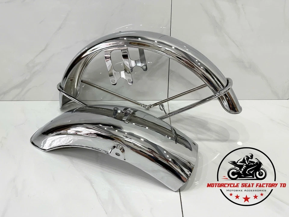 Par guardabarros delantero y trasero Suzuki GT550 1972-1975 guardabarros Indy Water Buffalo cromado Foto 1 de 4