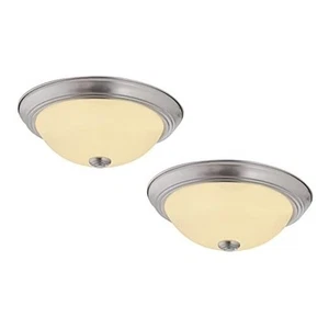 11 Inch Hays Integrated LED Ceiling Light 2-Pack, Indoor, Frosted Glass, Satin  - Picture 1 of 7