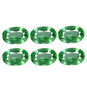 3.63Ct 6 Pcs Lot Oval 6.1 x 4.6 MM 100% Natural Green Madagascar Kyanite - Picture 1 of 5