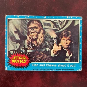 1977 Topps STAR WARS Blue Set HAN AND CHEWIE SHOOT IT OUT! #44* - VG/VG-EX - Imagen 1 de 2