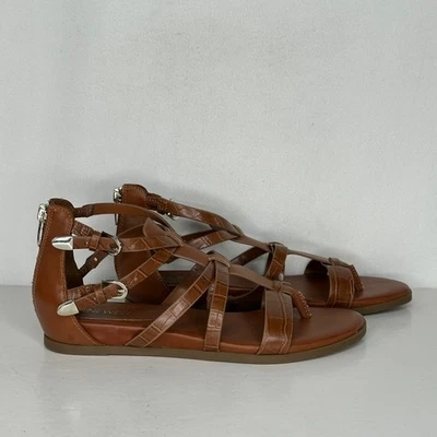 Sandalias Gladiador Nine West Caila Marrón Estampado Serpiente Imitación Cuero Bohemio Talla 7.5 Foto 1 de 4