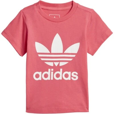 Adidas Originals Baby Girls Trefoil Tee Real Pink-White CE4317 - Image 1 of 3
