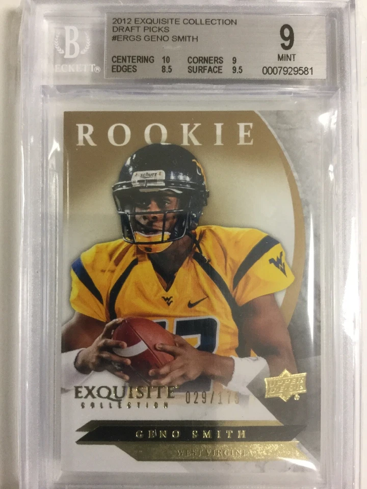 Geno Smith /175 BGS 9 2012 Upper Deck Exquisite Draft Rookie Seattle Seahawks - Image 1 of 2