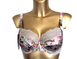 M & S ROSIE AUTOGRAPH NON PADDED UNDERWIRE BALCONY BRA SILK LACE SILVER - Picture 1 of 3