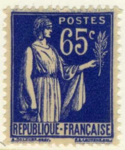 1932-39 FRANCE Peace Olive ullra Stamp SC#271 A45  65c MLH - Picture 1 of 1