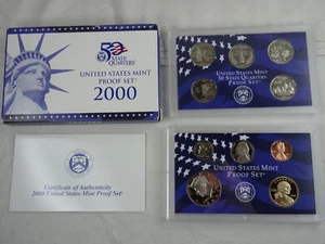 2000-S US Mint Proof Set 10 Coin Set OGP Original Government Packaging COA - Picture 1 of 5