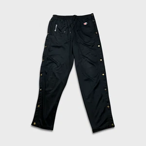 Pantalones deportivos Champion vintage para hombre medianos negros EE. UU. Tear Away atléticos años 90 jogger - Imagen 1 de 10