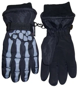 NICE CAPS Boys Kids Youth Skeleton Waterproof Thinsulate Ski Snow Winter Gloves - Picture 1 of 1