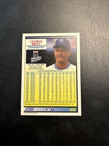 cqq 1992 score #650 George Brett Kansas City Royals