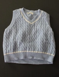 2 Shein Kids Sweater Vests Brown & Blue Size 11-12 - Picture 1 of 4