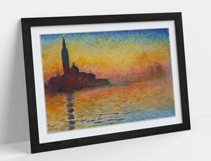 CLAUDE MONET, SAN GIORGIO MAGGIORE AT DUSK -ART FRAMED POSTER PICTURE PRINT - Picture 1 of 10