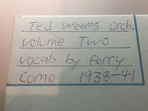 TED WEEMS ORCH. BAND 2 mit Perry Como 1938 -1941 - ROBINSON TESTPRESSUNG - Bild 1 von 8