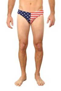 American Flag Men Lycra Brief Swimwear Sunga Swim 4600