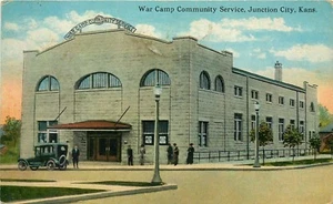 JUNCTION CITY, KANSAS, SERVICIO COMUNITARIO DE CAMPAMENTO DE GUERRA, POSTAL DE COLECCIÓN - Imagen 1 de 2