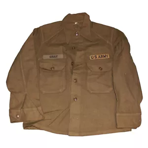 Camisa de Campo de Lana 108 Verde Oliva Ejército de los Estados Unidos Guerra de Corea Años 50 DE COLECCIÓN Para Hombres MEDIANA - Imagen 1 de 10