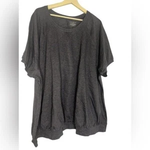 NWOT Lane Bryant Round Neck Short Sleeve Heather Blue Top 34/36 - Picture 1 of 6