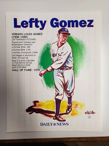 New York Yankees MLB Baseball Lefty Gomez 8" x 10" Spieler Poster - tägliche Nachrichten - Bild 1 von 2